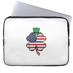Vintage Shamrock-Flagge St. Patricks Day Laptopschutzhülle