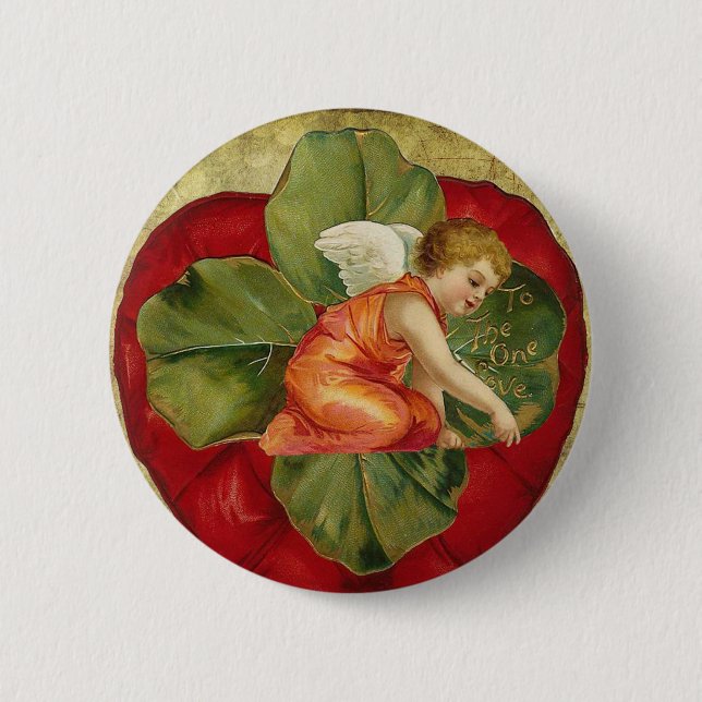 Vintage-Shamrock-Knopf Button (Vorderseite)