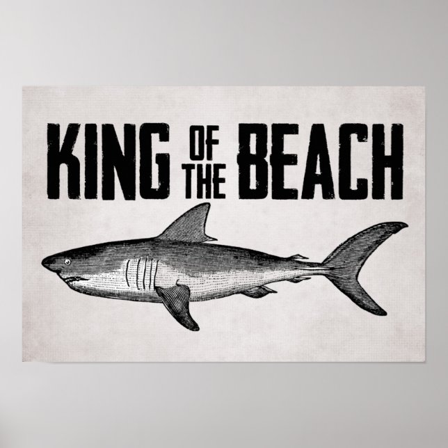 Vintage Shark Beach King Poster (Vorne)