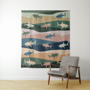 VINTAGE SHARK WAVE WANDTEPPICH
