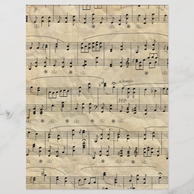 Vintage Sheet Music Notes Scrapbook Papier (Devant)
