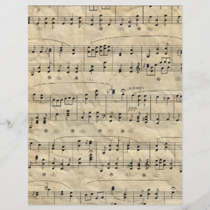 Vintage Sheet Music Notes Scrapbook Papier
