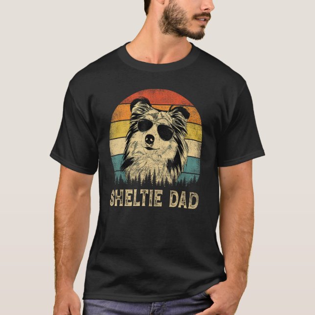 Vintage Sheltie Dad Dog  Father s Day Tee (Vorderseite)