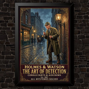 Vintage Sherlock Holmes Werbung Poster