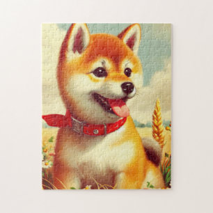 Vintage Shiba Inu Malerei