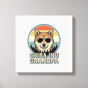 Vintage-Shiba-Inu-Opa-Hund-Shirt-Design_1 Leinwanddruck