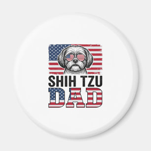 Vintage-Shih-Tzu-Vater-patriotisches-Hunde-Shirt-D Magnet