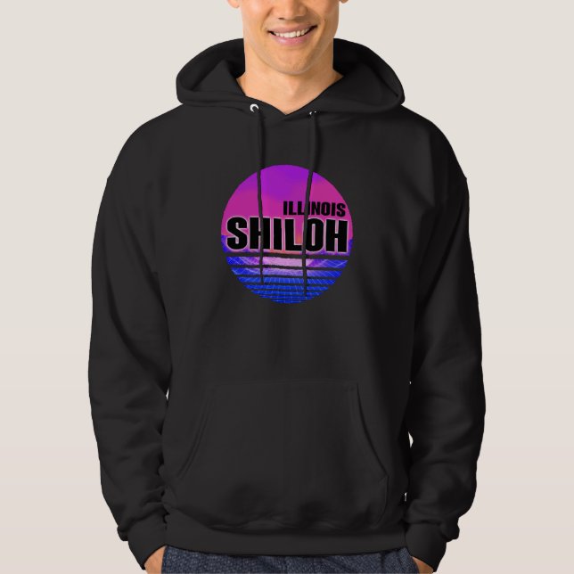 Vintage Shiloh  Vaporwave Illinois Hoodie (Vorderseite)