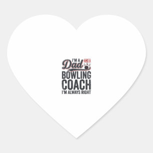 Vintage-Shirt-Design: Dad Bowling Coach hat immer Herz-Aufkleber