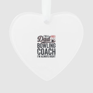 Vintage-Shirt-Design: Dad-Bowling-Coach hat immer  Ornament