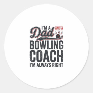 Vintage-Shirt-Design: Dad Bowling Coach hat immer  Runder Aufkleber