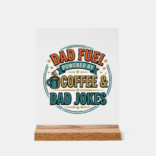 Vintage-Shirt-Design mit Papa-Treibstoff Kaffee un Acrylschild