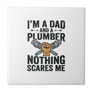 Vintage-Shirt-Design Papa Klempner Nichts schreckt Fliese