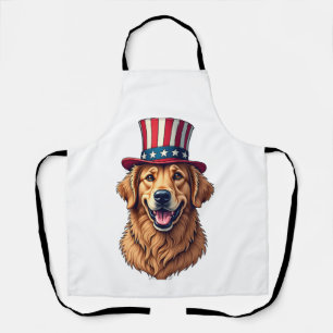 Vintage-Shirt Golden Retriever zum vierten Juli 4 Schürze