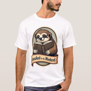 Vintage-Shirt mit Faultier beim Lesen, Design für T-Shirt