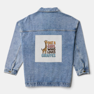 Vintage-Shirt: Nur ein Mädchen, das Giraffen liebt Jeansjacke