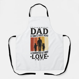 Vintage-Shirt Vater Sohn Erster Held Tochter Erste Schürze