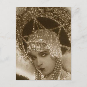 Vintage-Showgirl Postkarte