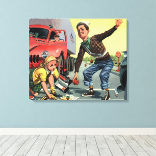 Vintage Sicherheitspatrouille Leinwanddruck
