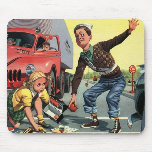 Vintage Sicherheitspatrouille Mousepad (Vorne)