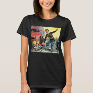 Vintage Sicherheitsstreife Fußgängerüberwachung hi T-Shirt