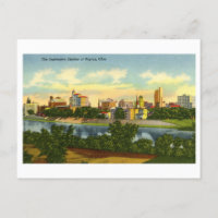 Vintage Sicht auf Dayton, Ohio, Skyline