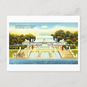 Vintage Sicht auf den James Scott Memorial Fountai Postkarte