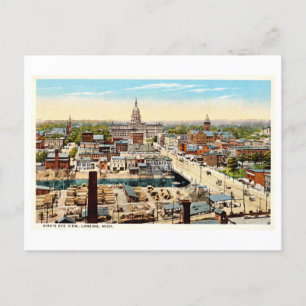 Vintage Sicht auf Lansing, Michigan, Postkarte