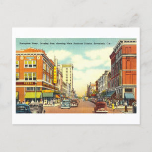 Vintage Sicht auf Savannah, Georgien, Postkarte