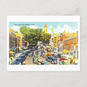 Vintage Sicht auf Southbridge, Massachusetts, Postkarte