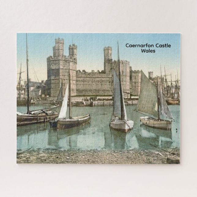 Vintage Sicht Caernarfon Castle, Wales (Horizontal)