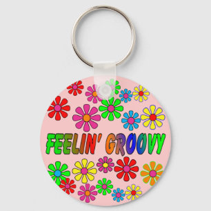 Vintage Siebzigerjahre "Feelin Groovy" Geschenke Schlüsselanhänger
