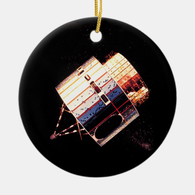 Vintage Siebzigerjahre Satelliten Keramikornament (Vorne)