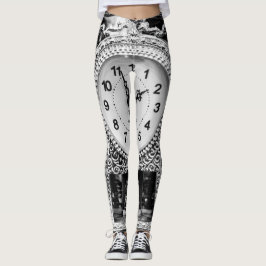 Vintage Silber-Uhr Leggings