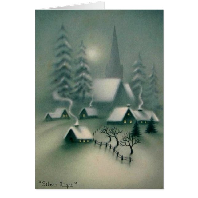 Vintage Silent Night Weihnachtslandschaft (Vorne)