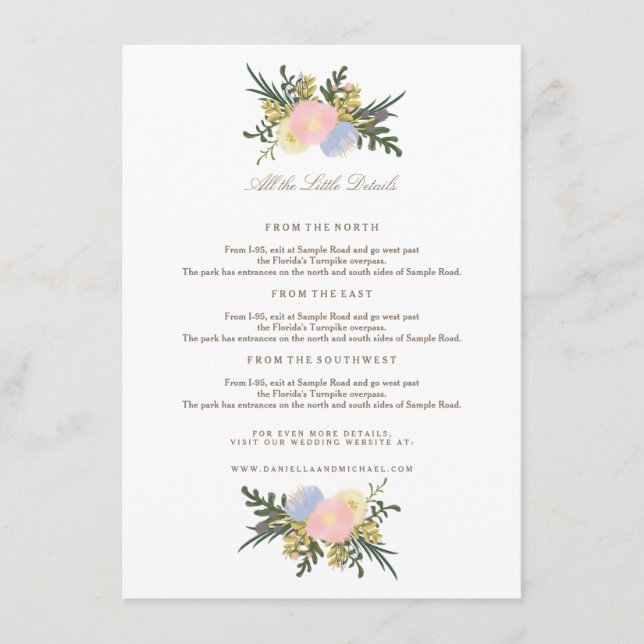 Vintage Silhouette Blumensteckkarte Begleitkarte (Vorderseite)