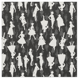 Vintage Silhouette der schwarzen Mitte der 50er Ja Stoff