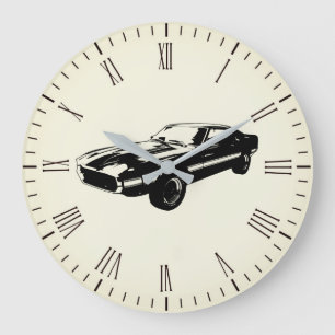 Vintage Silhouette Große Wanduhr