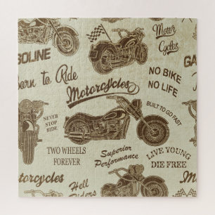 Vintage Silhouetten für Motorräder: nahtloser Hint