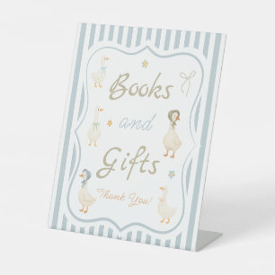 Vintage Silly Goose Baby-Shower-Bücher und Geschen Sockelschild