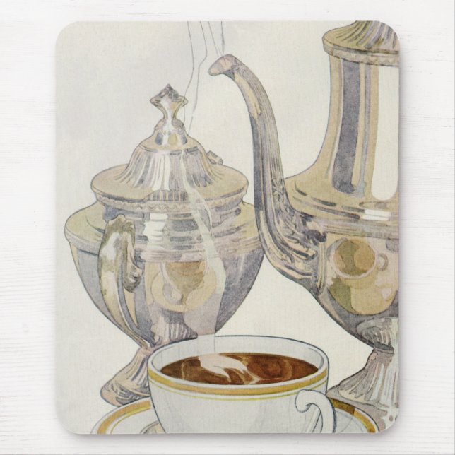 Vintage Silver Coffee Service Mousepad (Vorne)