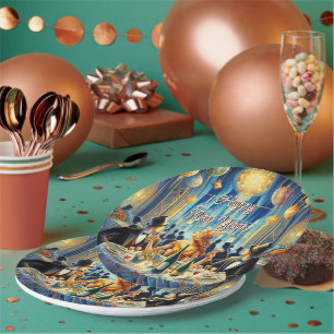 Vintage Silvesterplatte Pappteller