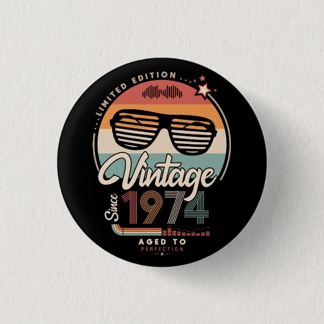 Vintage since 1974 button (Vorderseite)