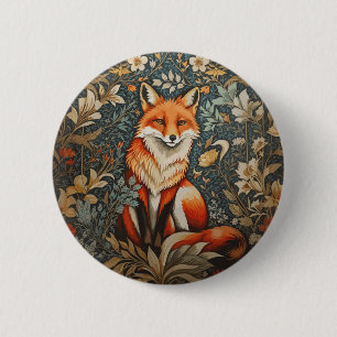 Vintage sitzender Fuchs, inspiriert von William Mo Button