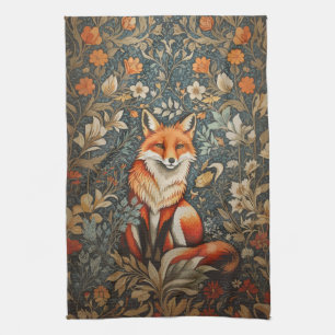 Vintage Sitzender Fuchs William Morris Inspiriert Geschirrtuch