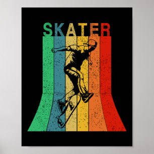 Vintage-Skateboarding-Bekleidung mit Abnutzungseff Poster