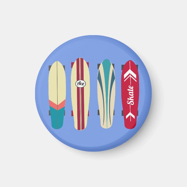 Vintage Skateboards Magnet (Vorne)