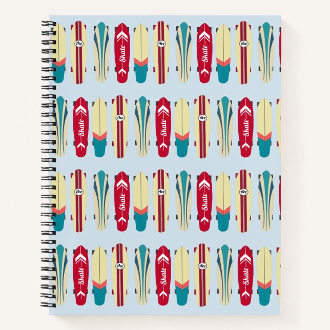 Vintage Skateboards Notizbuch (Vorderseite)