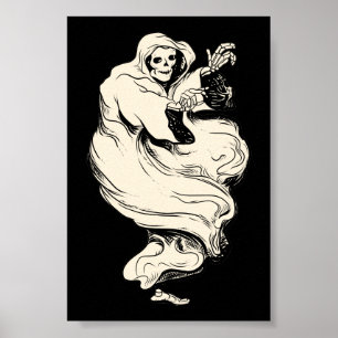 Vintage-Skelett-Geist Poster