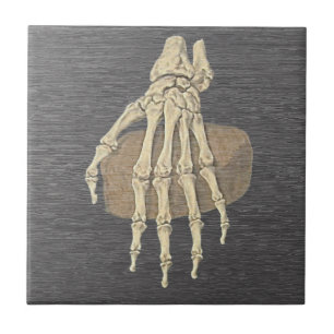 Vintage Skelett-Hand - Anatomie-Keramikfliese Fliese